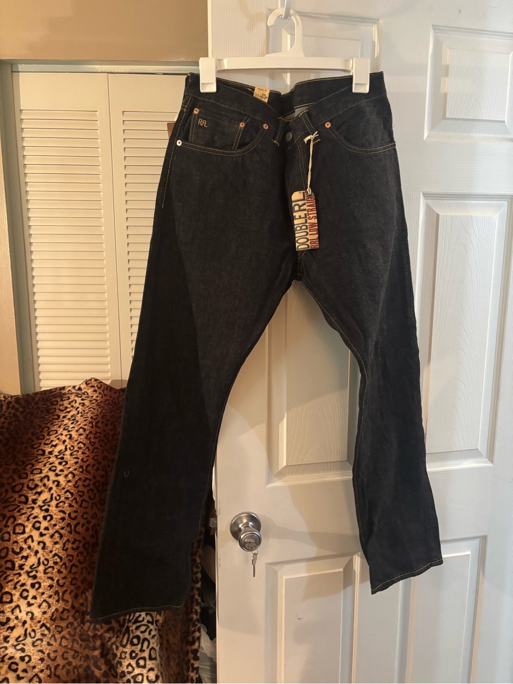 Ralph Lauren Double RL Men's Dark Black Straight Jeans